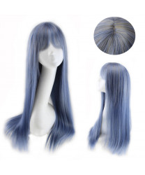 Heat Resistant Fiber Sweet Blue Long Straight Lolita Wig 26 inch