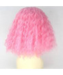 Heat Resistant Fiber Pink Color Short Afro Bob Lolita Dress Wig