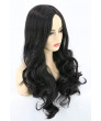 Heat Resistant Fiber Black Long Curly Cosplay Wig