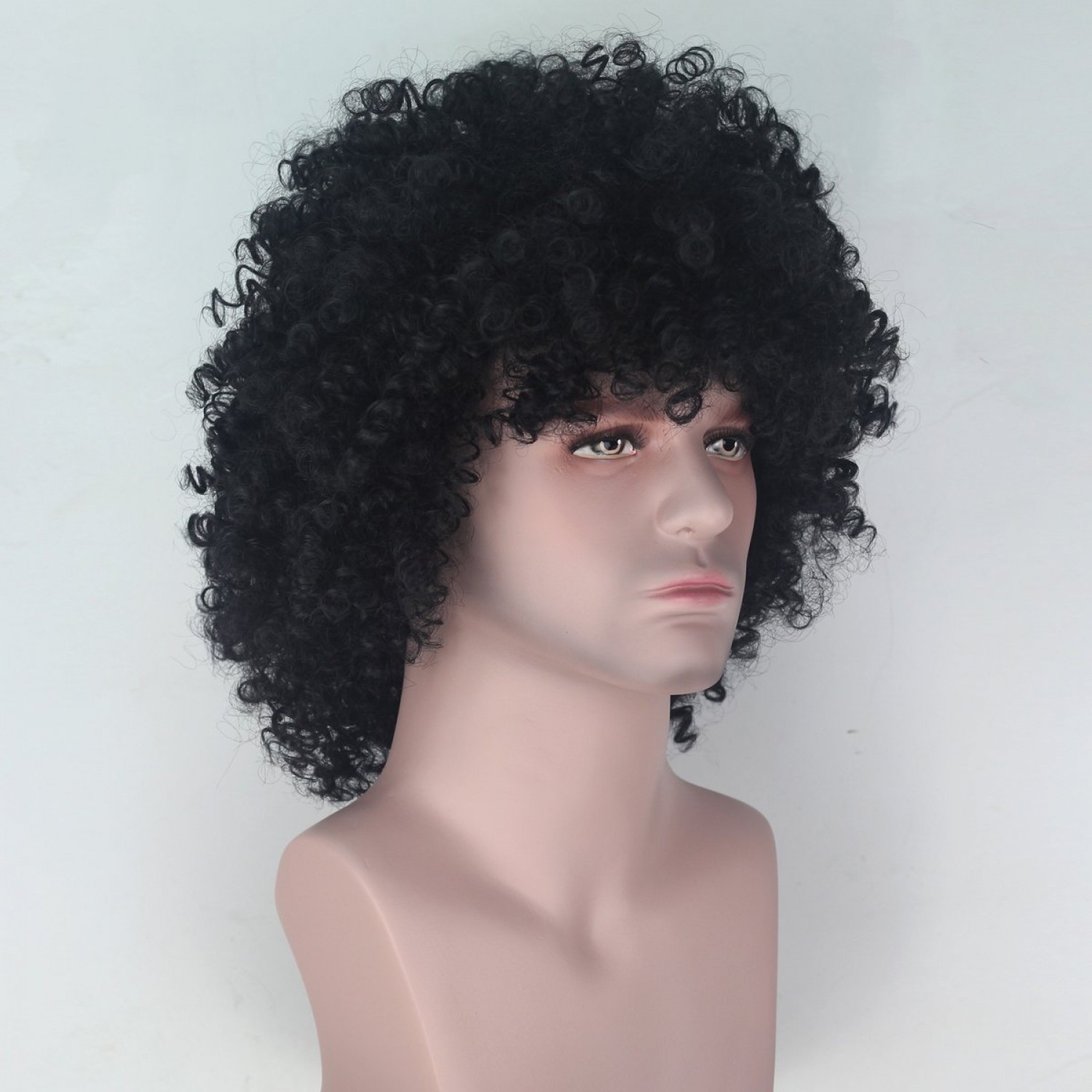 Heat Resistant Fiber Black Short Afro Kinky Curly Synthetic Hair