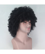 Heat Resistant Fiber Black Short Afro Kinky Curly Synthetic Hair Men Wig
