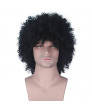 Heat Resistant Fiber Black Short Afro Kinky Curly Synthetic Hair Men Wig