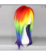 Heat Resistant Fiber Rainbow Long Straight Sweet Lolita Wig