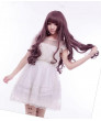 Heat Resistant Fiber Brown and Purple Mixed Color Long 80cm Princess Lolita Wig