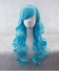 Heat Resistant Fiber Long Light Blue Color Anime Punk Lolita Dress Wig