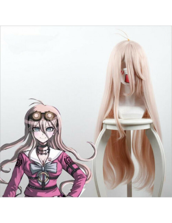 Danganronpa V3 Iruma Miu Pink Long Straight Cosplay Wig 80 cm