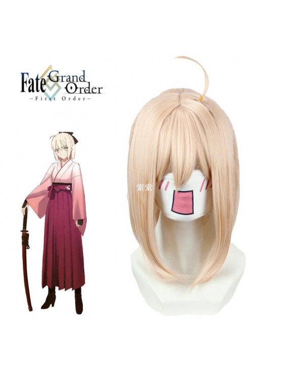 Fate Grand Order FGO Okita Souji Cosplay Wig