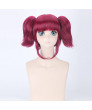 Black Butler Mer lin Dark Rose Red Synthetic Hair Cosplay Wig