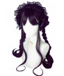 Black Purple Long Wavy Synthetic Hair Sweet Lolita Wigs