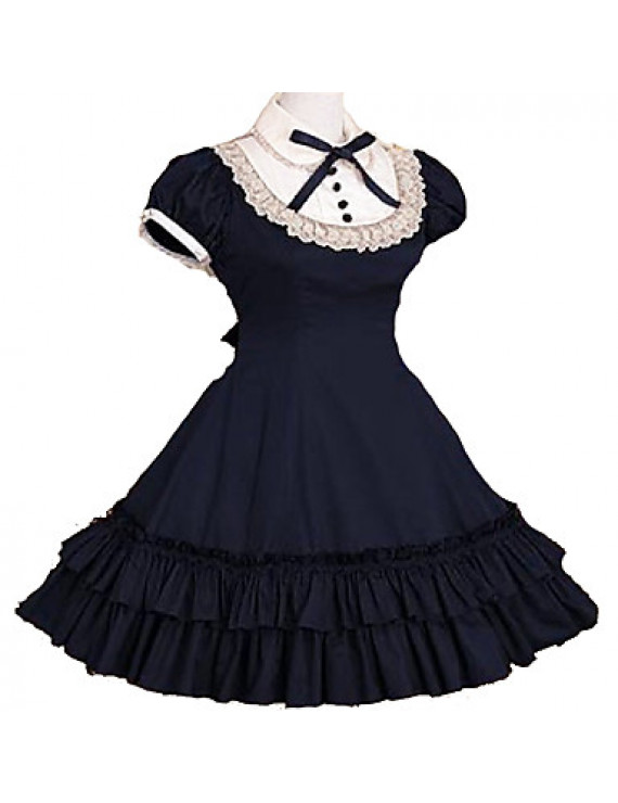 Gothic Lolita Gothic Ruffled Straps Slim Retro Strap Dress
