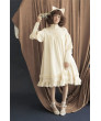 Standing Collar Long Sleeves Vintage Unicolor Babydoll Style Lolita Dress