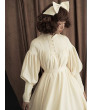 Standing Collar Long Sleeves Vintage Unicolor Babydoll Style Lolita Dress