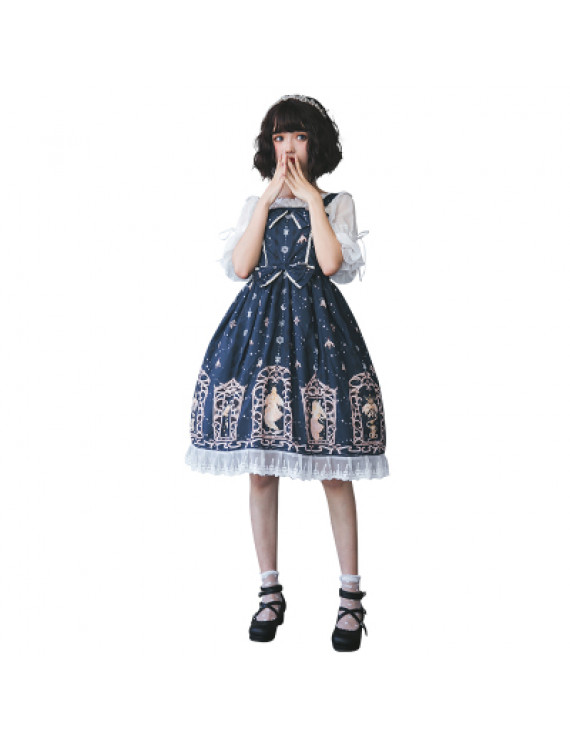 Beauty And Beast Series Printing Sling Classic Lolita Dress