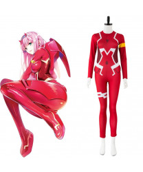 DARLING in the FRANXX Code 002 Zero Two Pilot Red Jumpsuit Cosplay Costume