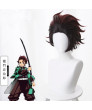 Kimetsu No Yaiba Kamado Tanjirou Red Brown Anime Cosplay Wig