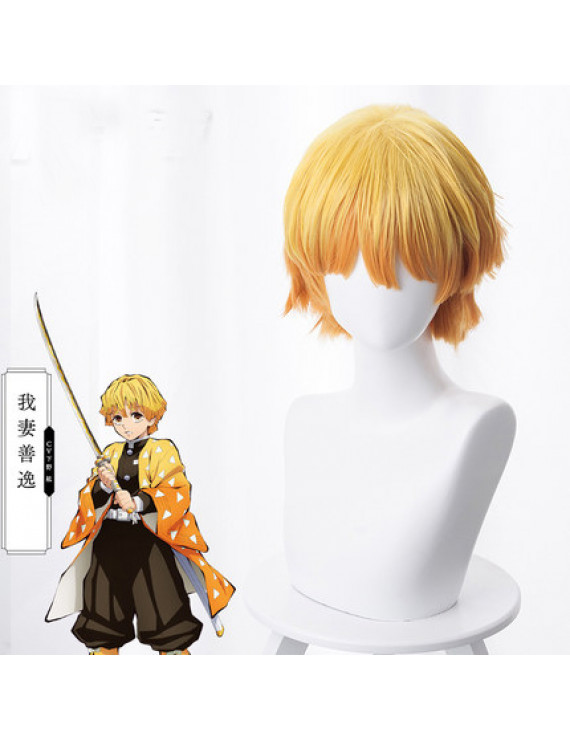 Demon Slayer Zenitsu Agatsuma Anime Cosplay Wig