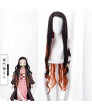 Demon Slayer Nezuko Kamado Gradient Long Curly Cosplay Wig