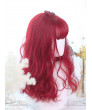 Red Long Curly Heat Resistant Fiber Sweet Lolita Wig