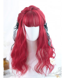 Red Long Curly Heat Resistant Fiber Sweet Lolita Wig