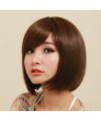 Heat Resistant Fiber Black Brown Short Straight Bob Lolita Wig