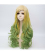 Heat Resistant Fiber Yellow and Green Long Wavy Lolita Wig