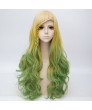 Heat Resistant Fiber Yellow and Green Long Wavy Lolita Wig