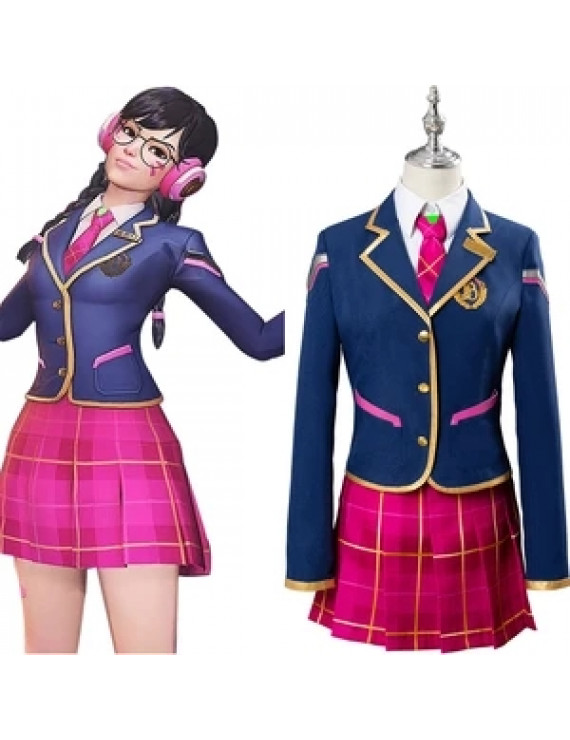 Overwatch DVA Young School Uniform Cosplay Costume