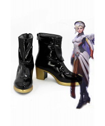 Overwatch OW Mercy PU Boots Cosplay Shoes