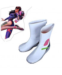 Overwatch DVA DVA Hana Song PU Leather Cosplay Shoes