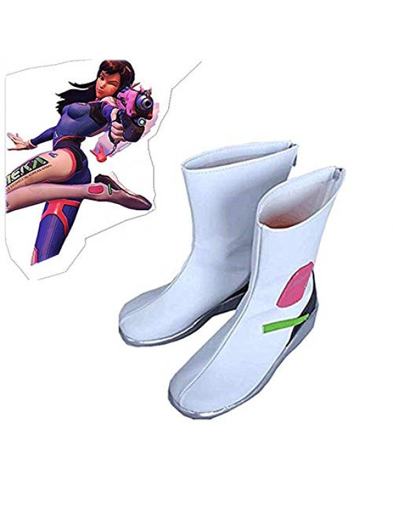 Overwatch DVA DVA Hana Song PU Leather Cosplay Shoes