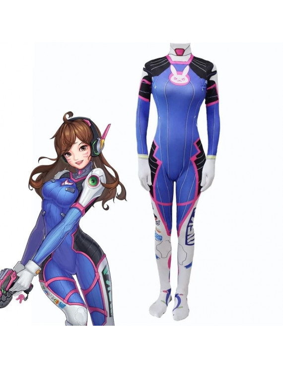 Overwatch OW D.Va Hana Song Battle Suit Cosplay Custome Jumpsuit