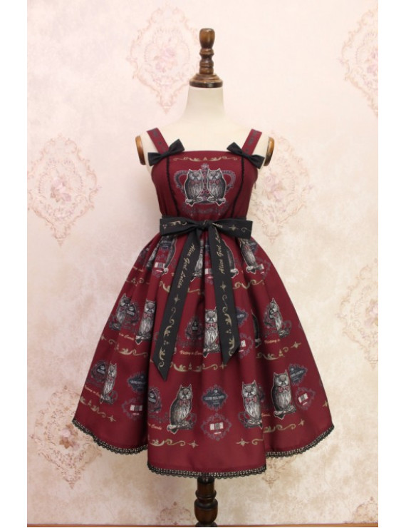 Alice Girl Ow Lolita JSK Dress Wine S In Stock Lolita Dress