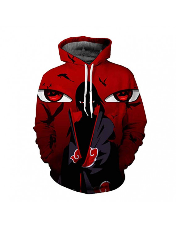 Naruto Sasuke 3d Print Long Sleeves Hoodie with Pockets