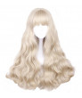 Pale Gold Long Curly Heat Resistant Fiber Sweet Lolita Wig