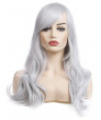 Gray Long Curly Heat Resistant Fiber Sweet Lolita Wig Centre Parting Bangs