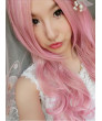 Pink with Gold Long Curly Heat Resistant Fiber Sweet Lolita Wig