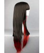 Black Red Long Straight Heat Resistant Fiber Sweet Lolita Wig