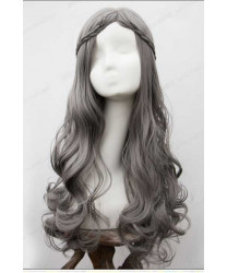 Gray Long Wave Curly Heat Resistant Fiber Lolita Wig