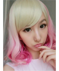 Pink Gradient Color Long Curly Lovely Lolita Wig