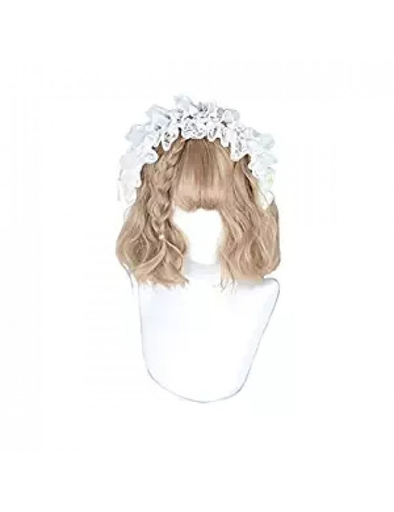 Fashion Natural Fluffy Short Sweet Lolita Wig with Air Bangs