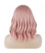 Light Pink Short Curly Lovely Lolita Wig with Air Bangs