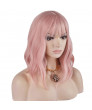 Light Pink Short Curly Lovely Lolita Wig with Air Bangs