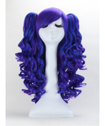 Blue And Purple Japanese Pick Long Curly Lolita Wig