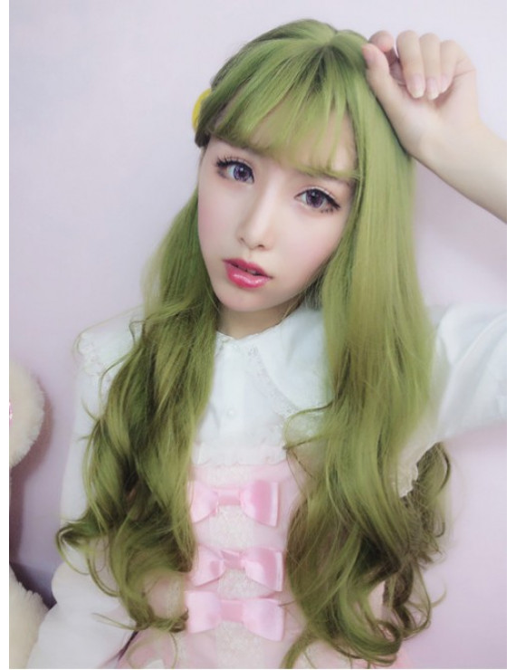 Dark Green Long Curls Lovely Nature Lolita Wig