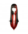 Black and Red Mixed Color Long Straight Hair Lolita Wig