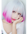 Silver Pink Gradient Haircut Short Curly Hair Lolita Wig