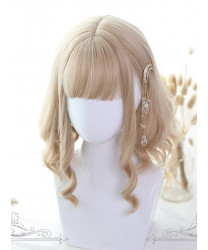 Pale Gold Short Layered Straight Lolita Wig