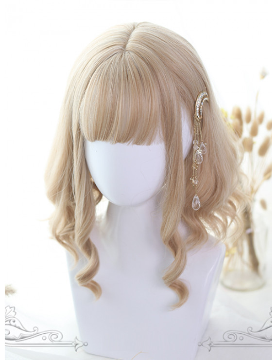 Pale Gold Short Layered Straight Lolita Wig