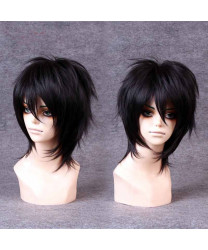 Black Short Layered Straight Heat Resistant Fiber Lolita Wig