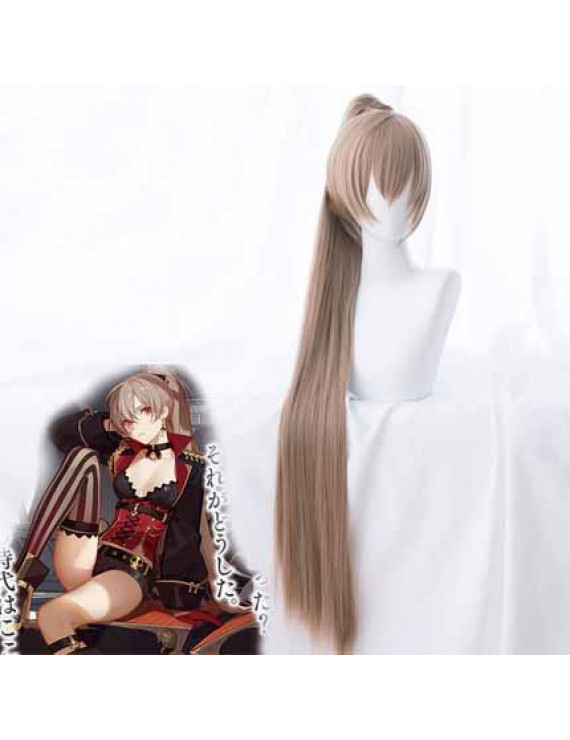 Azur Lane Jean Bart Long Straight Coffee Styled Cosplay Wig + Ponytail